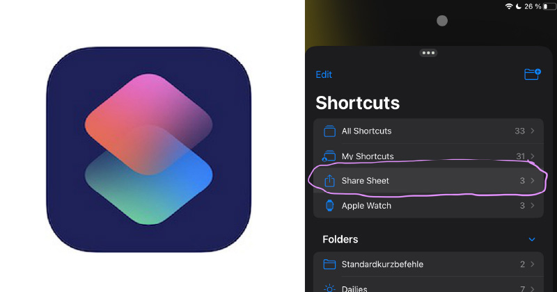 A screenshot of the shortcuts App Icon